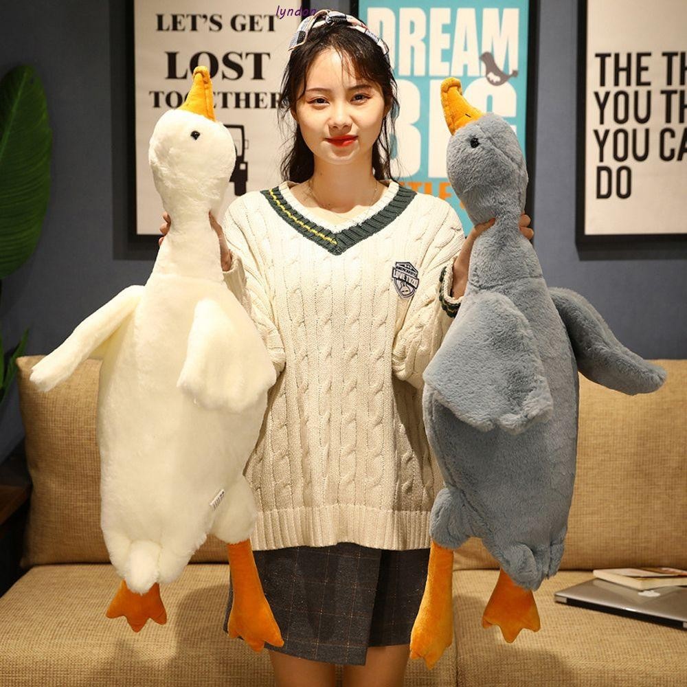 Lyndon Goose ตุ๊กตาของเล่นของขวัญวันเกิดตกแต่งบ้านเบาะนุ่มหมอนห่านสัตว์ของเล่นเด็กหมอนนอนหลับนอนเป็ดตุ๊กตา