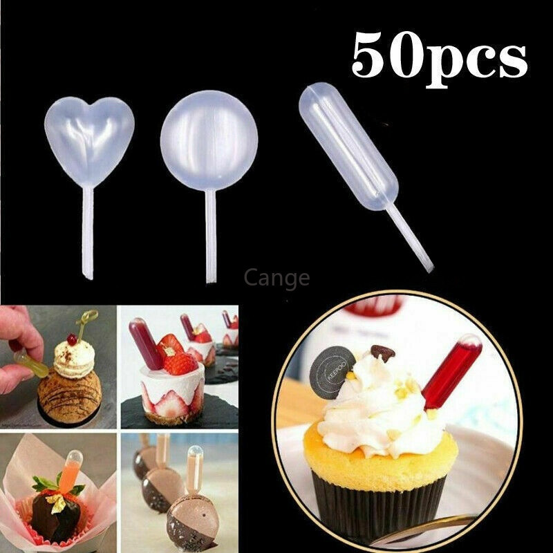 50 ชิ ้ น/4ml ไอศกรีมช ็ อกโกแลตสตรอเบอร ์ รี ่ กระดาษคัพเค ้ กหยดพลาสติก