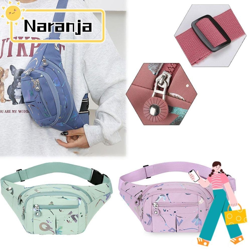 ไหล ่ หน ้ าอกน ้ ําหนักเบากันน ้ ํา Fanny Hot Stamping ตัวอักษร Multifuntional Sport เอวกระเป ๋ า  [Naranja]