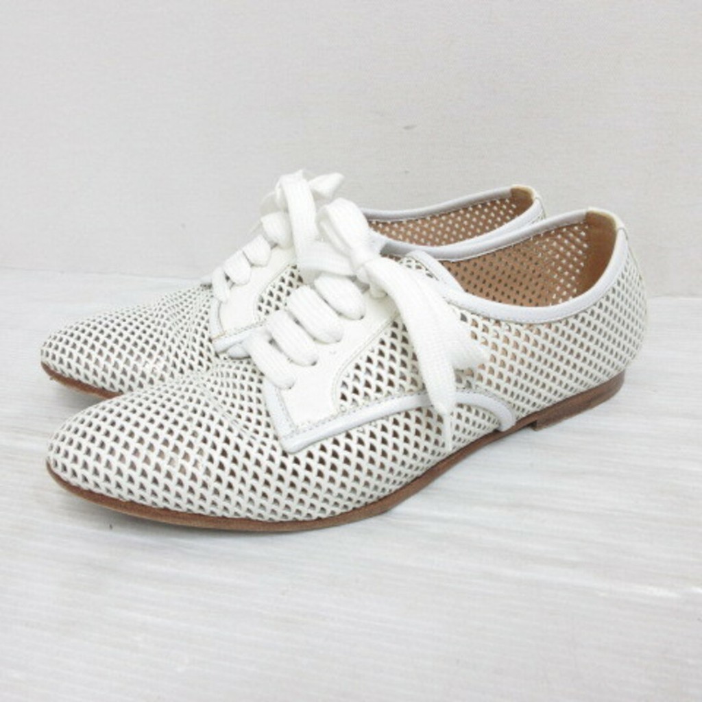 Sergio Rossi mesh leather loafer shoes 36 white white shoes Direct from Japan Secondhand