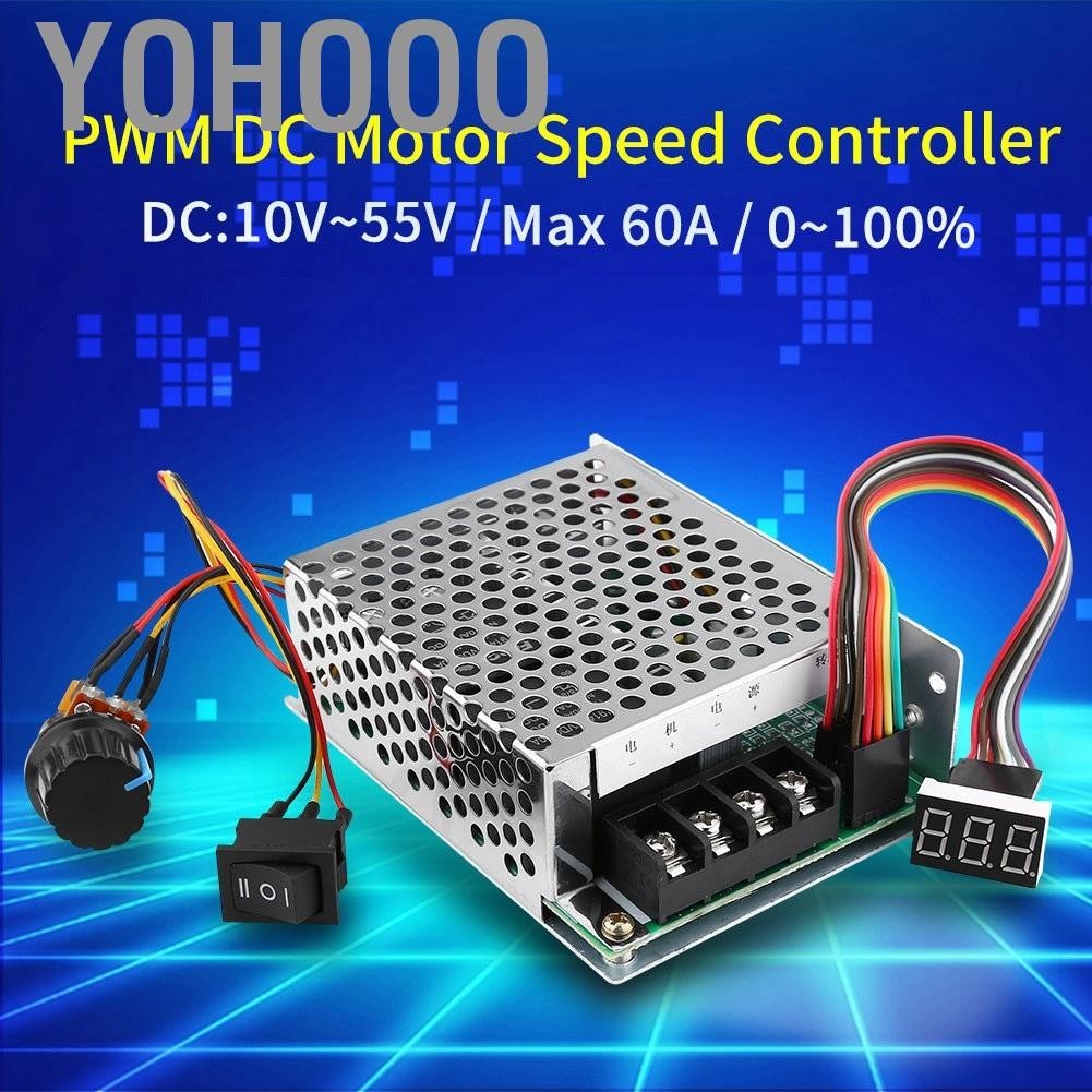 Yohooo DC 12V 24V 48V PWM Motor Speed Controller Forward - Stop Reverse Switch
