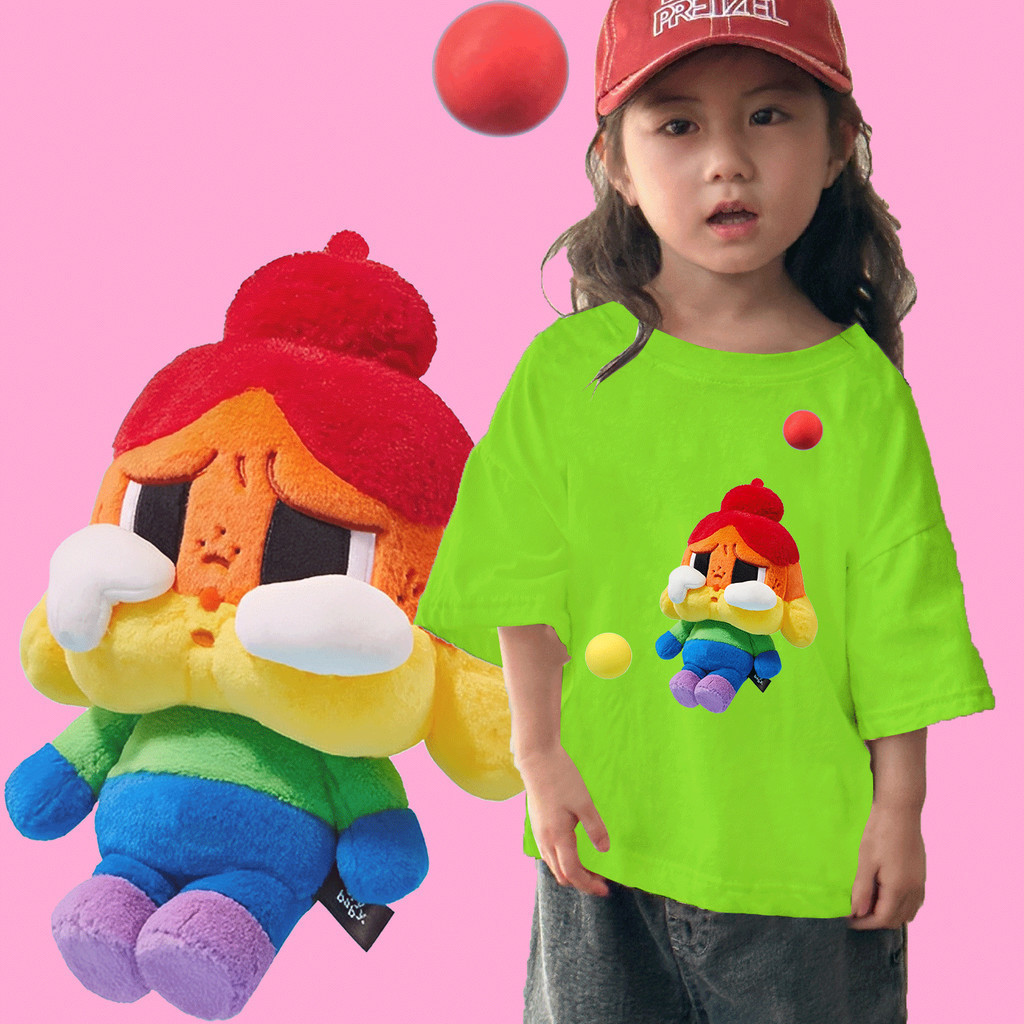 เสื้อยืดผ้าฝ้ายพิมพ์ลาย8 สีจัดส่งเดี๋ยวนี้! CRY BABY POP MART LGBT เสื้อยืดเด็ก u111 100-150 ซม