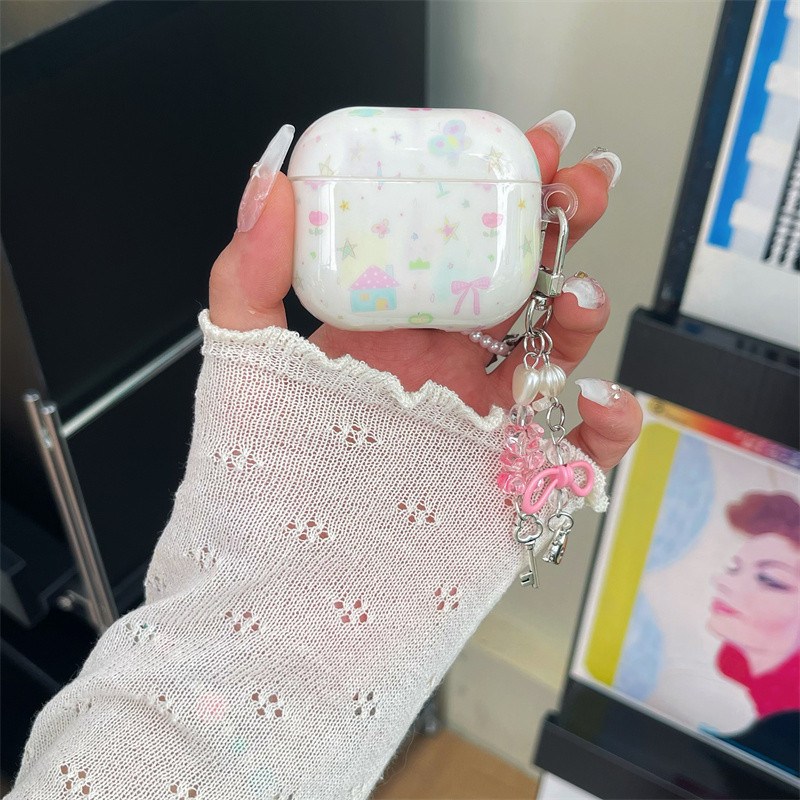 Star House สําหรับ Airpods4 Airpods1/2 3 Pro pro2 ชุดหูฟังไร้สายบลูทูธป้องกันกรณี AirPodsPro pro2 3 4 หูฟังป้องกันกรณี
