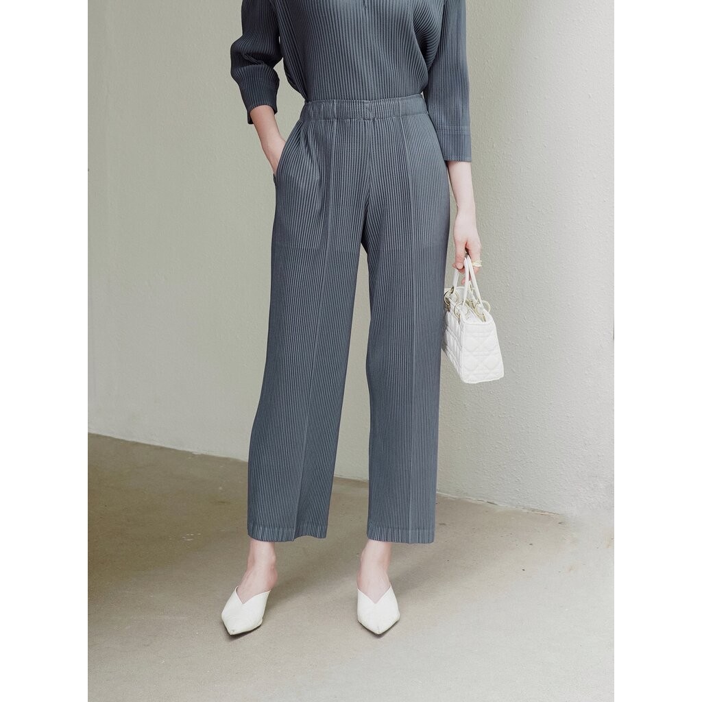 ยาว 36 นิ้ว 2MUAY รุ่น GJO5083P กางเกงพลีทคุณภาพ THICK STRAIGHT PLEATED PANTS 8 สี FREE SIZE ราคา ถูกที่สุด ดีลบีเคเค แกลเลอรีภาพที่ 2
