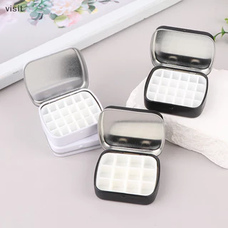 [VI] แบบพกพาเปล่าสีน้ําดีบุกกล่อง 12/24 กริดสีน้ําสี Palette Travel Paing ถาดสีอุปกรณ์ศิลปะ TH