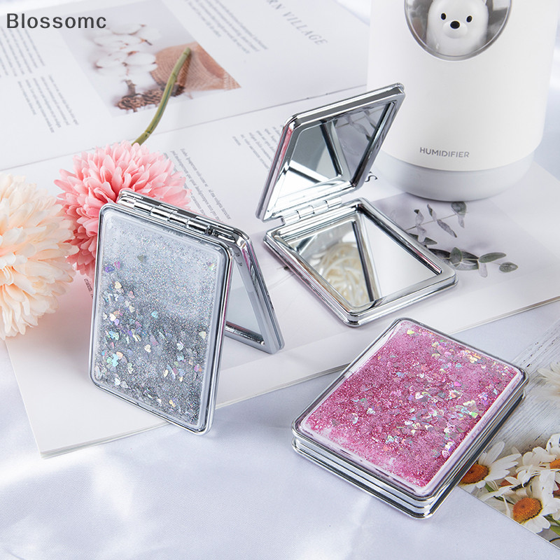 Blossomc Mini Pocket Makeup Mirror Creative Cosmetic Compact Mirrors with Flowing Sand New