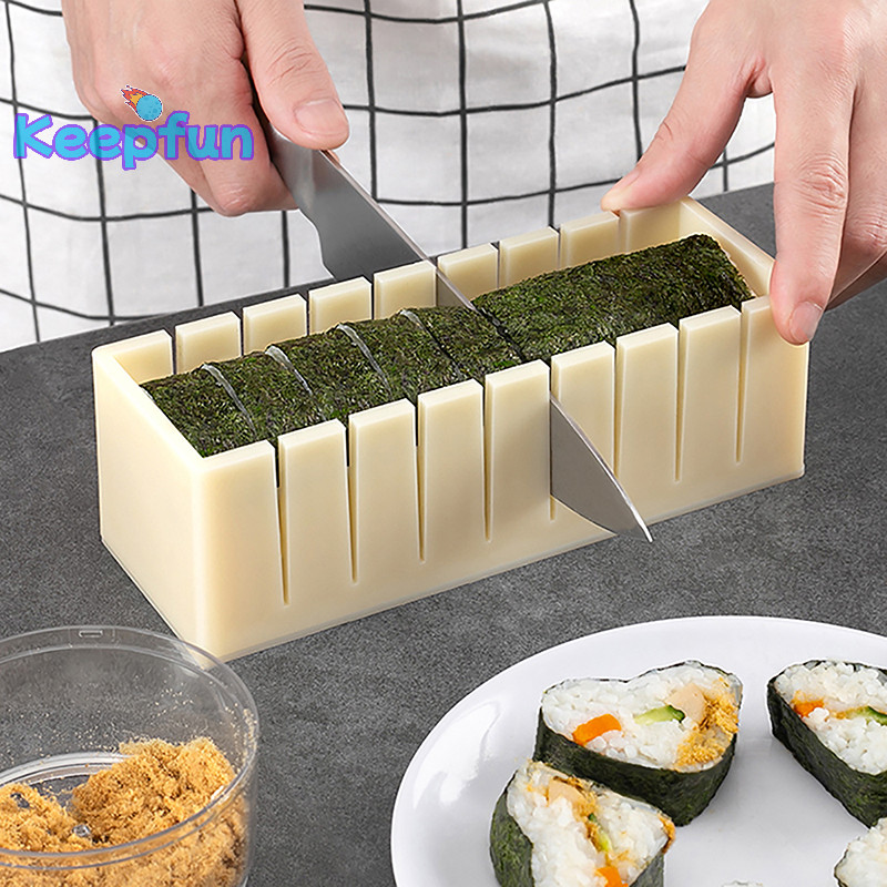 [Keepfun] เครื่องทําซูชิ Diy และแม่พิมพ์วงกลมข้าวเค้กสาหร่ายแม่พิมพ์พลาสติก ele Mould Square Sushiเครื่องบดทําชุดเครื่องมือ [ใหม่]
