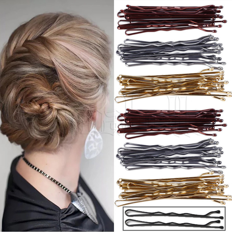 50 ชิ้น / เซต รูปตัวยู โลหะผสม หยัก กิ๊บบ๊อบบี้ กิ๊บติดผม สีน้ําตาล ทอง สีดํา ปิ่นปักผม จับ บาง หนา สีเงิน กิ๊บผู้หญิง เด็กผู้หญิง โค้ง คลิป เจ้าสาว อัพโด้ เครื่องมือจัดแต่งทรงผม