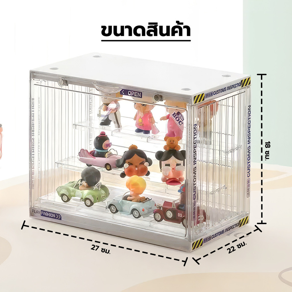 กล่องใส่โมเดลคอนเทนเนอร์ กล่องโมเดลสามชั้น กล่องโมเดลใหญ่ 2 สี ขาว โปร่งใส สามารถถอดชั้นวางออกได้ แ - รูปที่ 5