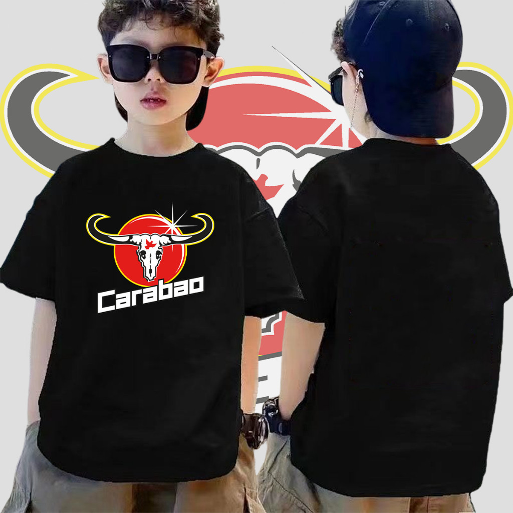 【ส่งจากไทย】 ใหม่ เสื้อยืด Carabao คาราบาว ไม่จำกัดเพศ ราคาถูก เสื้อยืดเด็ก ฝ้าย 100% 100-150cm NO.1