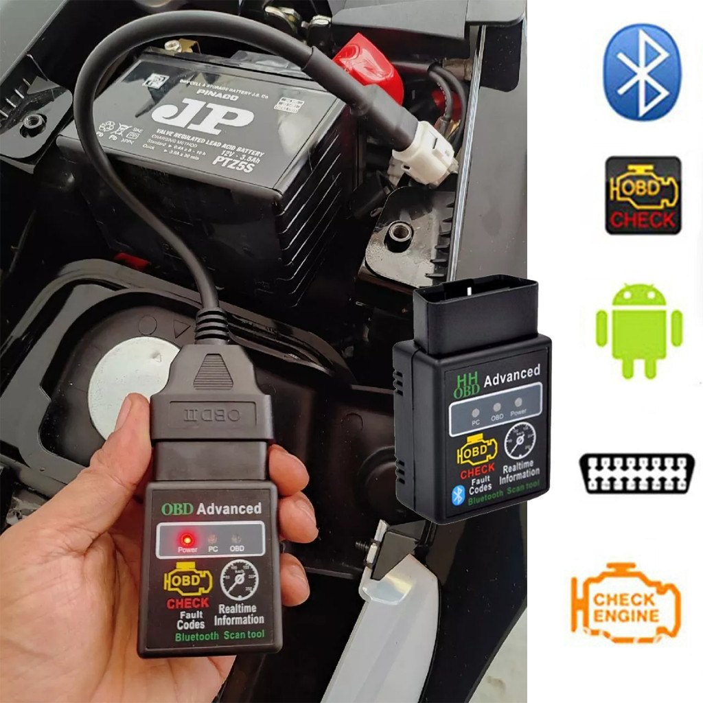 V2.1-7 Bluetooth เครื่องสแกนเนอร์วินิจฉัยแรงบิดสำหรับรถยนต์ OBD2 ELM327 HHOBD รองรับAndroid IOS
 - รูปที่ 3