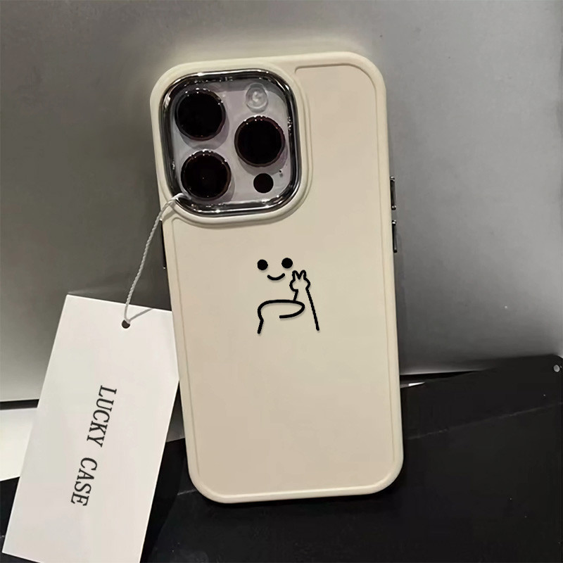 ความเรียบง่ายสนุกกรรไกรมือสายคนรูปแบบเคสโทรศัพท์เข้ากันได้สําหรับ ไอโฟน 15 13 14 12 11 X เอ็กซ์อาร์ Xs สูงสุด 14มือโปร กับ2020 7/8บวกซิลิโคนตารางขอบกรอบกร
