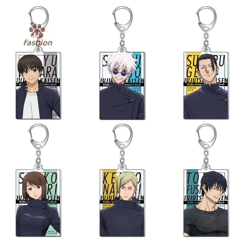 [แฟชั่น] Jujutsu Kaisen อะนิเมะตัวเลข Gojo Satoru Goyo Suguru คอสเพลย์อะคริลิคพวงกุญแจ Fushiguro Toji ตัวอักษรพวงกุญแจจี้ {TH}