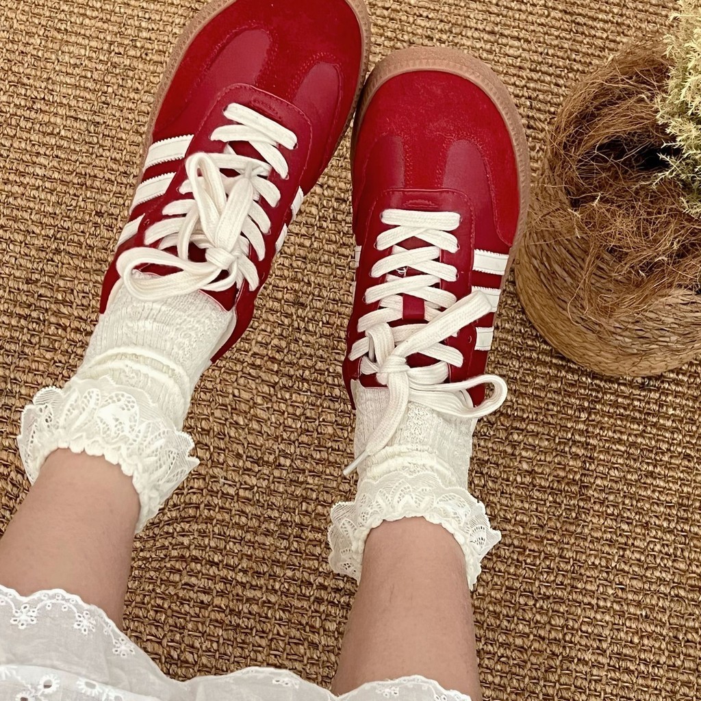 สไตล์บัลเล่ต์หวานโลลิต้าลูกไม้ถุงเท้าฤดูใบไม้ผลิฤดูร้อนบางสไตล์ผ้าฝ้ายแท้ดูดซับเหงื่อระบายอากาศเจเคสาวกลางหลอดถุงเท้าผู้หญิง