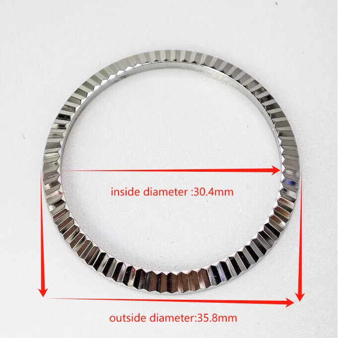 สําหรับ 36 มม.16013 16018 16233 16234 16203 Rolex Datejust36 316L Steel Silver Bezel 30.4 มม.