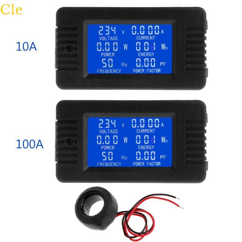 Cle Digital AC 80 260V Power Energy Monitor แรงดันไฟฟ้า Power Factor Power Hz Energy พร้อมหม้อแปลงปั