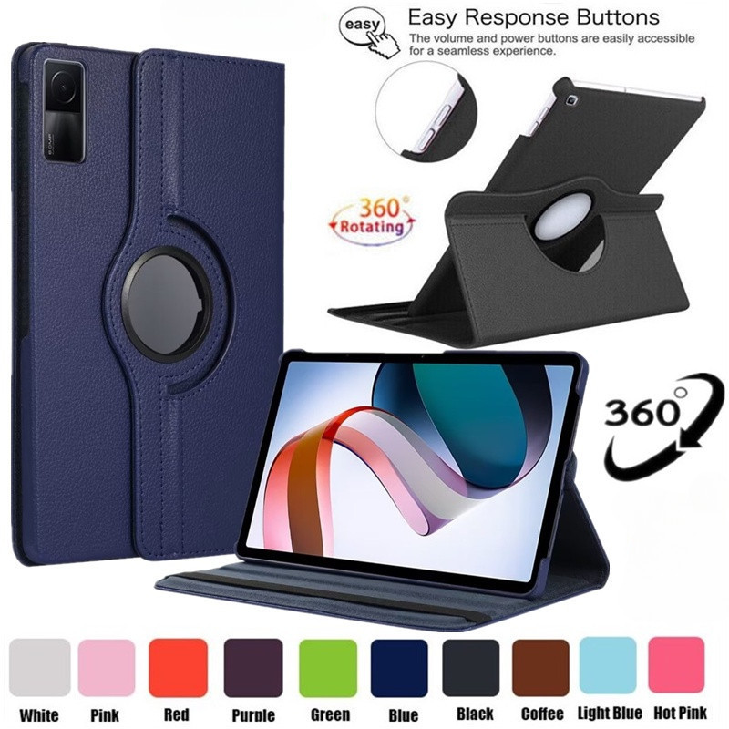 เคสสำหรับ Redmi Pad SE 2023 11.0 นิ ้ 8.7 Redmi Pad Pro 12.1 Pad 6s Pro 12.4 ปรับองศาได้360 องศา เคสหนัง เคสกันกระแทก