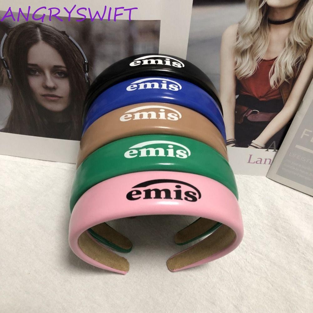 Angryswift emis PU Hair Band, Hair Wear Fashion Brand Candy Color Hair Hoop, Cute Korean Style Head 