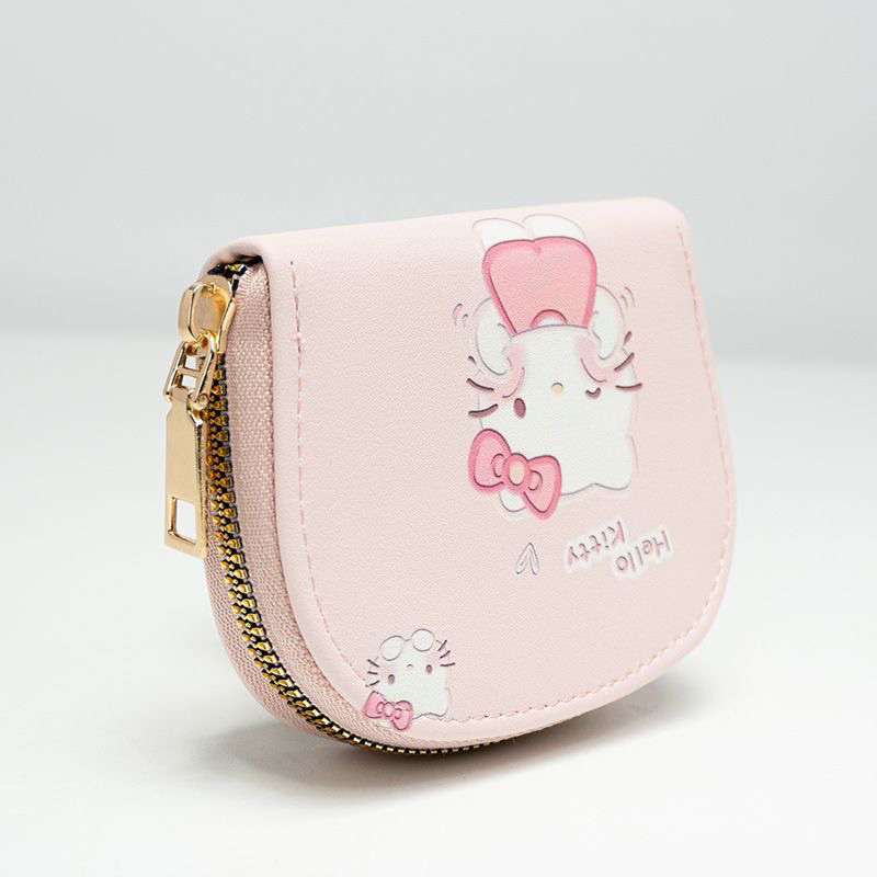 ผู้ถือบัตรสุภาพสตรี HelloKitty กระเป๋าใส่เหรียญผู้ถือบัตรสไตล์เกาหลีสไตล์อิน