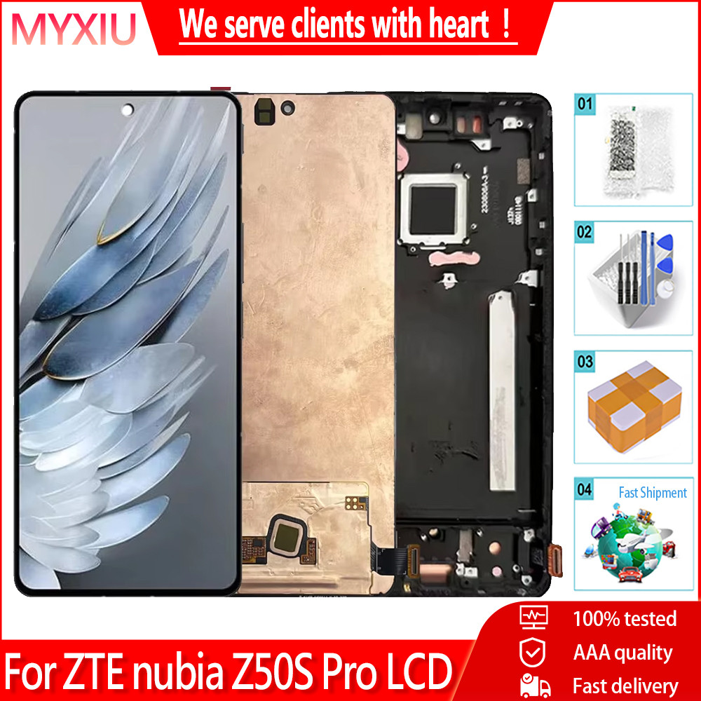 6.8 AMOLED สําหรับ ZTE nubia Z50S Pro LCD Touch Screen Digitizer แผงสําหรับ Nubia Z50S Pro NX713J LC