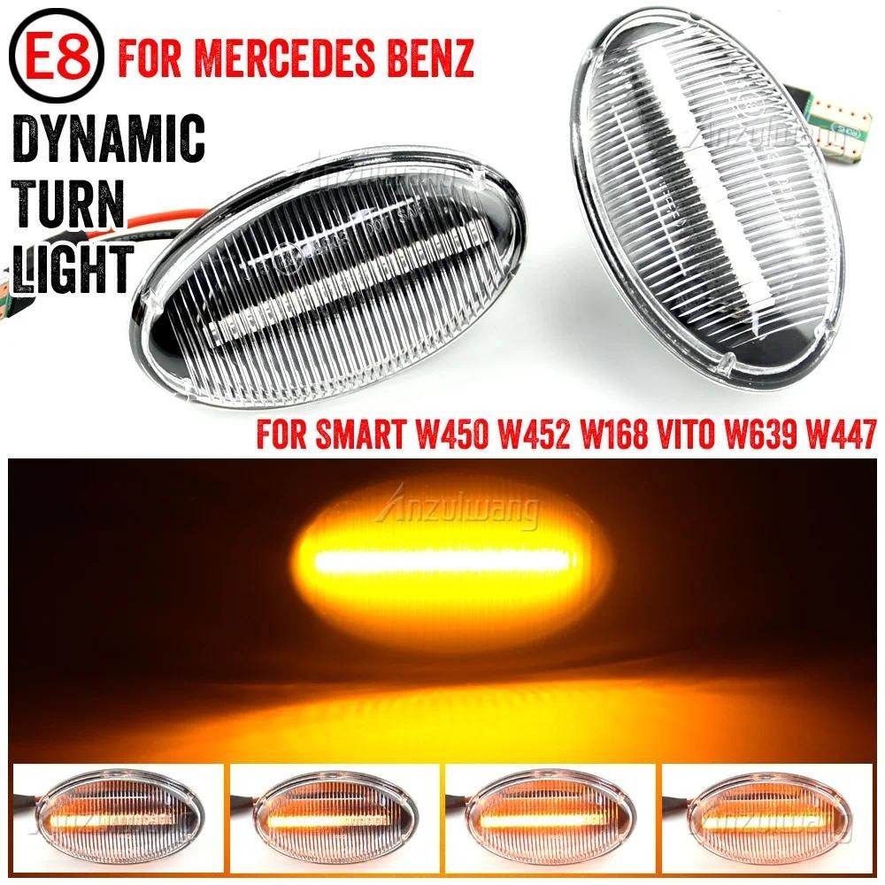 2pcs แบบไดนามิก LED ด้านข้างไฟเลี้ยวไฟสัญญาณสําหรับ Mercedes Benz สมาร์ท W450 W452 A-Class W168 Vito