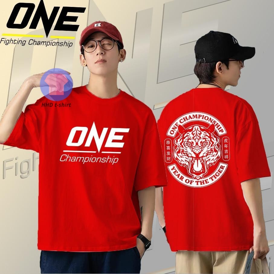เงินสดในการจัดส่ง เสื้อผ้าผู้ชาย oversize t shirt Karimake One Fighting Championship ผ้าฝ้ายแท้100% เสื้อยืดแขนสั้น