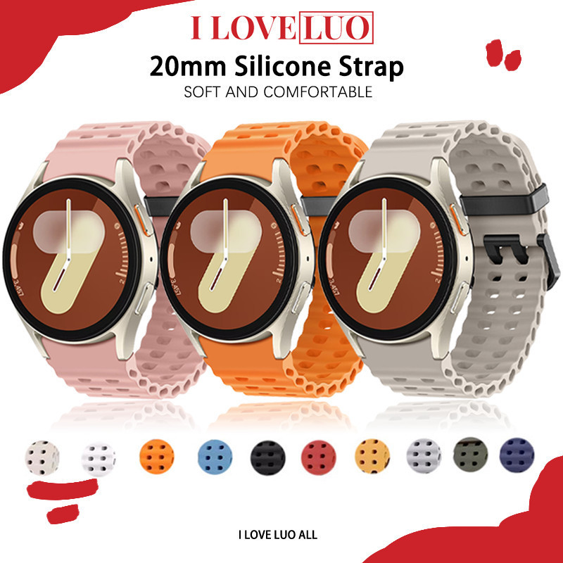 สายยาง 20 มม for Samsung Galaxy Watch FE 7 6 5 4 44 มม. 40 มม 6 Classic 43 มม. 47 มม Watch 5 Pro