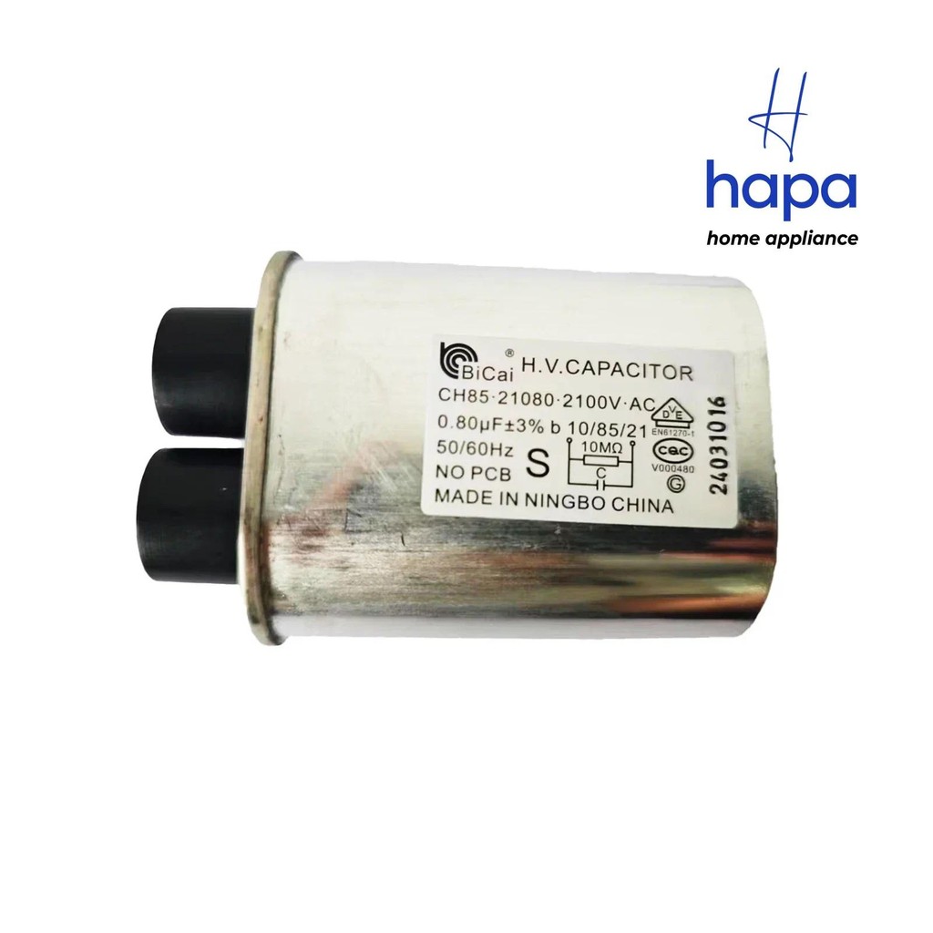QSJZHY 2100V.AC 0.80uF 50/60Hz CH85.21080 แรงดันไฟฟ้าสูง HV CAPACITOR เตาอบไมโครเวฟอะไหล่