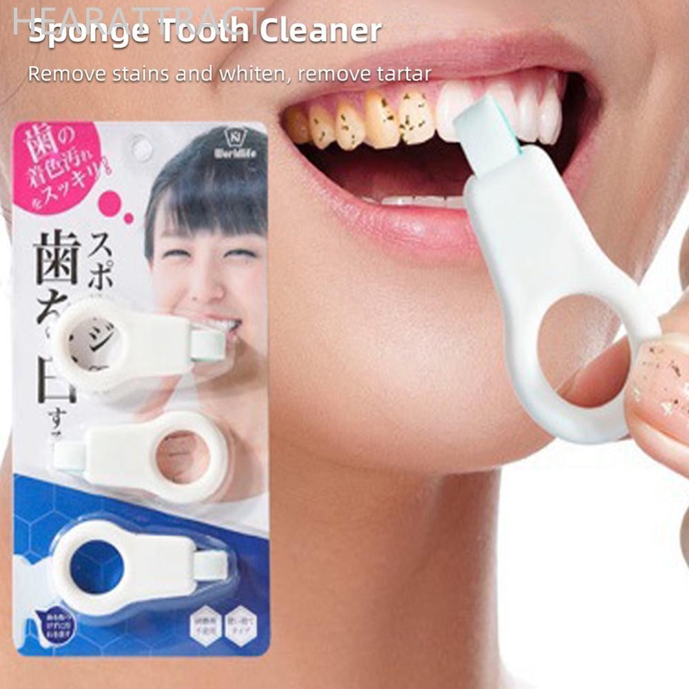 Hearattract ฟองน้ําทําความสะอาดฟันเช็ดฟันขาวลบ Tartar Micron Fiber ฟองน้ําเช็ด Gentle Care เครื่องมื