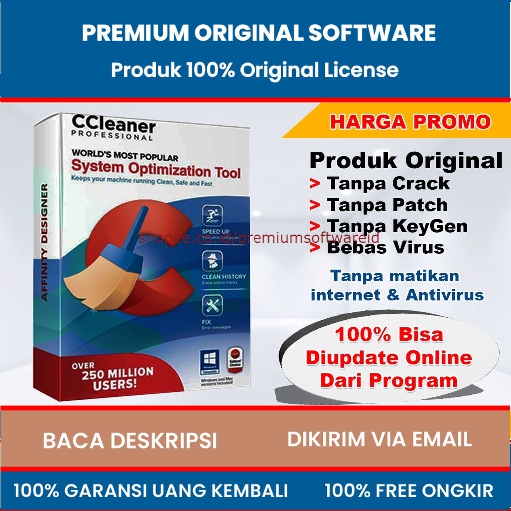 Ccleaner Pro รับประกันตลอดอายุการใช้งาน100%