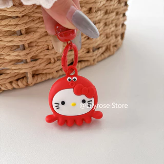 เคสสําหรับ AirTag Apple iTag ฝาครอบตําแหน่ง GPS พร้อมพวงกุญแจซิลิโคนอ่อนนุ่มป้องกันการล่มสลายพร้อมระฆังขนาดเล็กมะเขือเทศน่ารัก