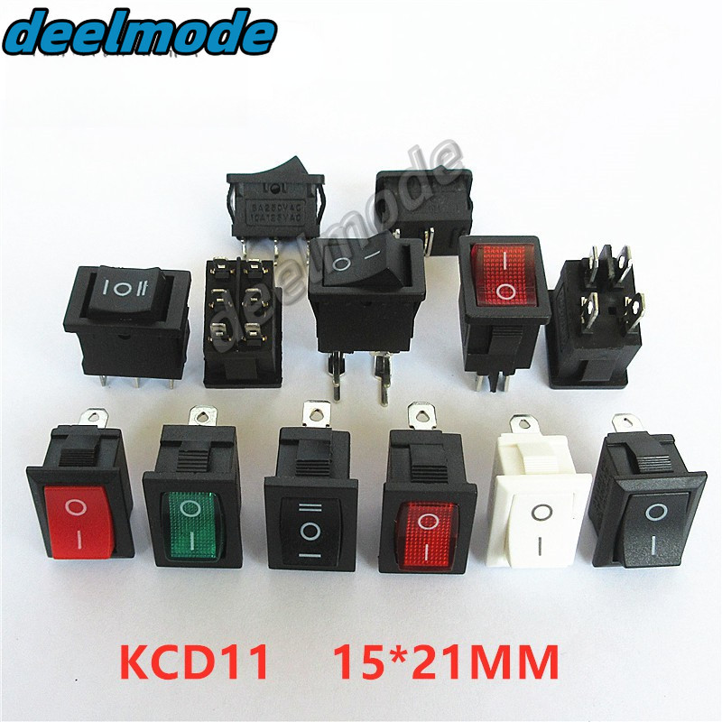Kcd1-101 สวิตช์โยกเปิด ปิด แดชบอร์ดรถยนต์ รถบรรทุก 15*21 มม. 3Pin พร้อมไฟ LED