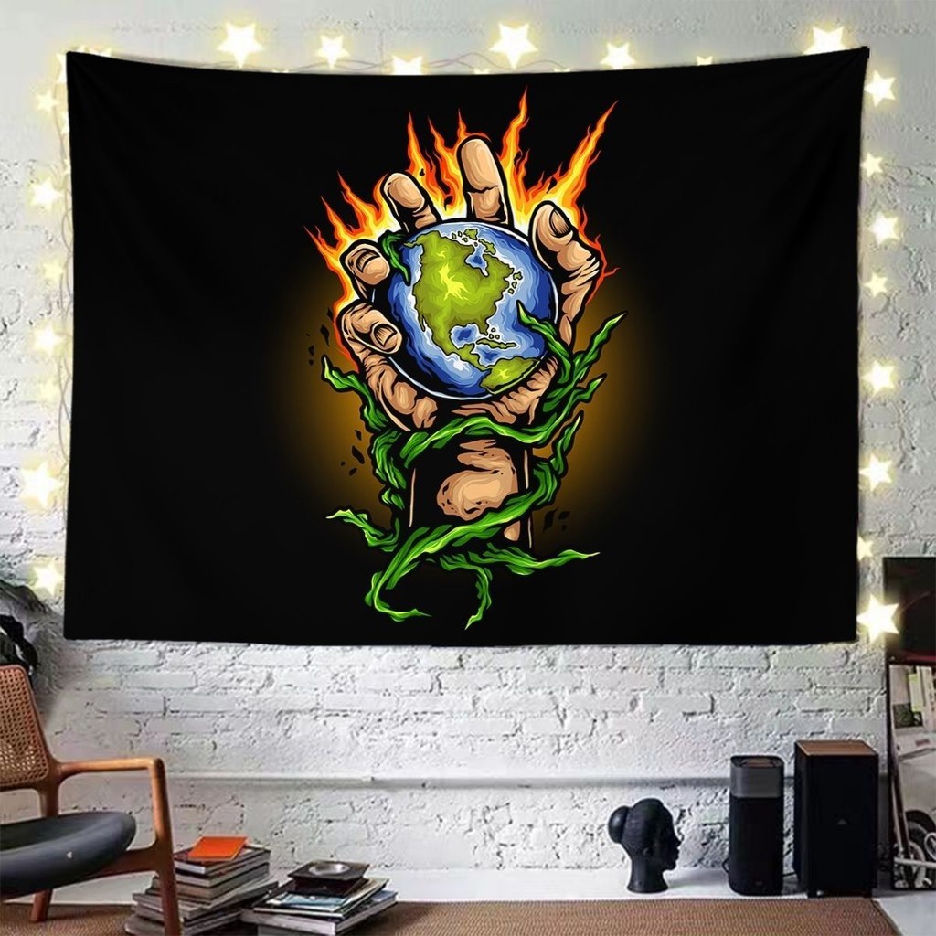 ผ้าพื้นหลังสไตล์อเมริกัน Agirl ทันสมัยฮิปฮอปกราฟฟิตี้ ตกแต่งห้องนอน ห้องนั่งเล่น เตียงนอน ผ้าแขวนผนัง ผ้าทอหอพัก - รูปที่ 5