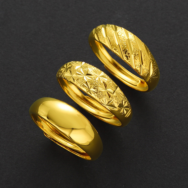 ปรับแหวนชุบทอง 24k Gypsophila Meteor Shower Finger Ring คู่ผู้ชายผู้หญิงแฟชั่นเครื่องประดับ