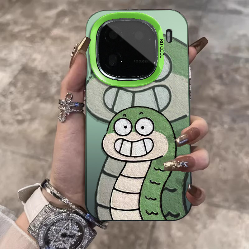 Hilius งูสีเขียว 2025 เหมาะสําหรับ vivoiqoo13 เคสโทรศัพท์ 11 S สไตล์ใหม่ 12pro น่ารัก iqoo9 ชายหญิง 