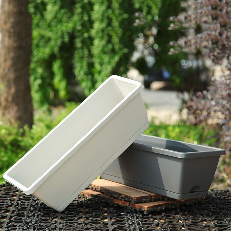 กระถางต้นไม้พลาสติก กระถางปลูกผักปลูกต้นไม้ บ้านและสวน รางยาวสี่เหลี่ยมกระถางดอกไม้