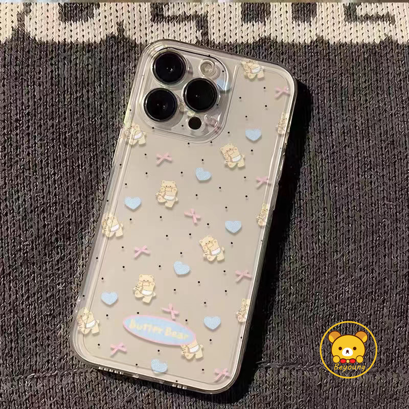SAMSUNG หมีน่ารักปลอกอ่อนสําหรับsamsung Galaxy S25 S24 S23 S22 S21 S20 หมายเหตุ 20 Ultra FE S10 10 Lite S9 S8 Plus + 9 8 5Gโบว์เคสโทรศัพท์การ์ตูนกันกระแทกปกหลัง
