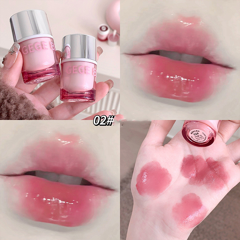 Gege Bear Pink Lipstick Hydrating Mirror Gel Lipstick Moisturising & Whitening ลิปสติก ลิปกลอสทิ้นต์