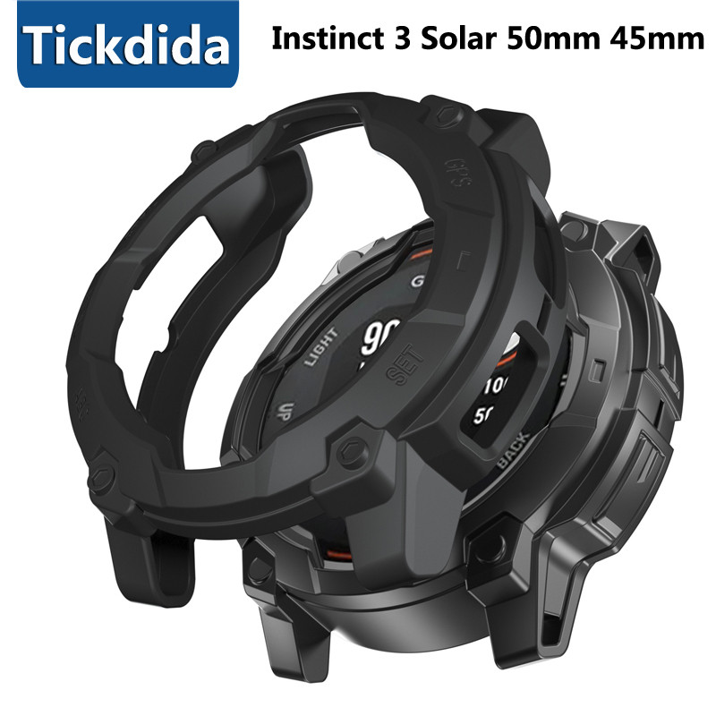 ฝาครอบป้องกันซิลิโคนสําหรับ Garmin Instinct 3 Solar 50 มม.45 มม.เคสซิลิโคนอ่อนนุ่มสําหรับ Garmin Ins