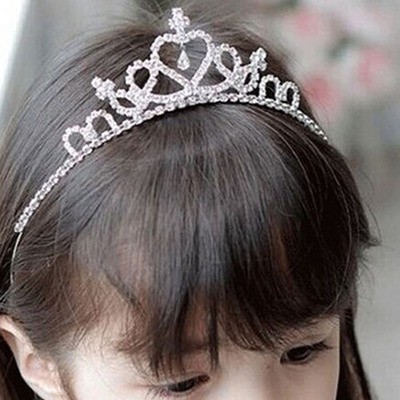 น่ารักเด็กสาวแฟชั่นเพชรคริสตัลเจ้าหญิงแต่งงานเจ้าสาวมงกุฎ