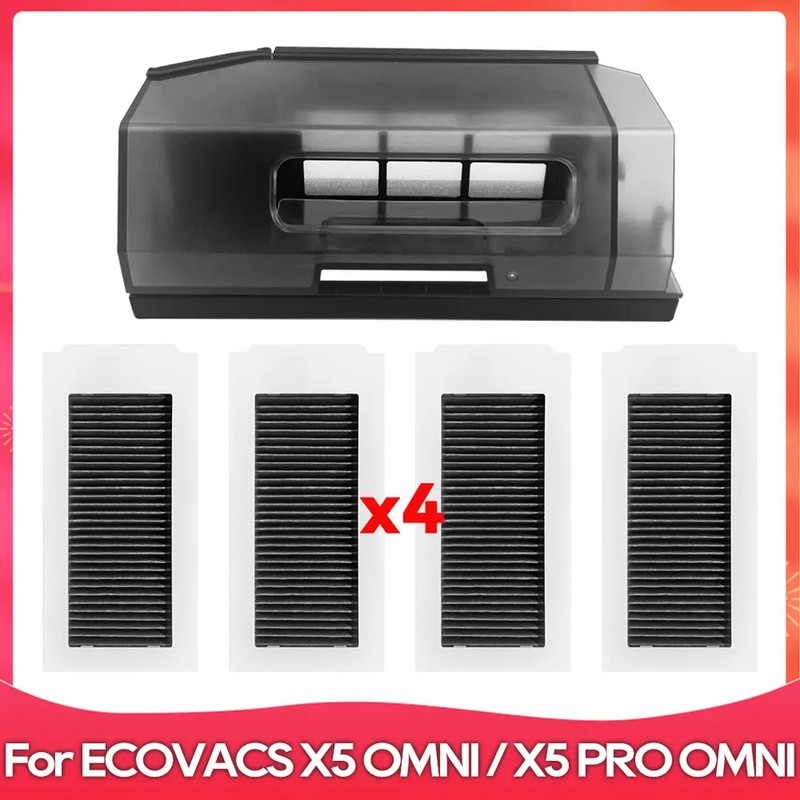 Ecovacs X5 Omni / X5 Pro Omni เครื่องดูดฝุ่นหุ่นยนต์อุปกรณ์เสริมกล่องฝุ่นถังขยะตัวกรอง Hepa อะไหล่
