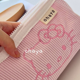 กล่องดินสอคิตตี้ผ้าลูกฟูกน่ารักความจุขนาดใหญ่กระเป๋าเก็บเครื…