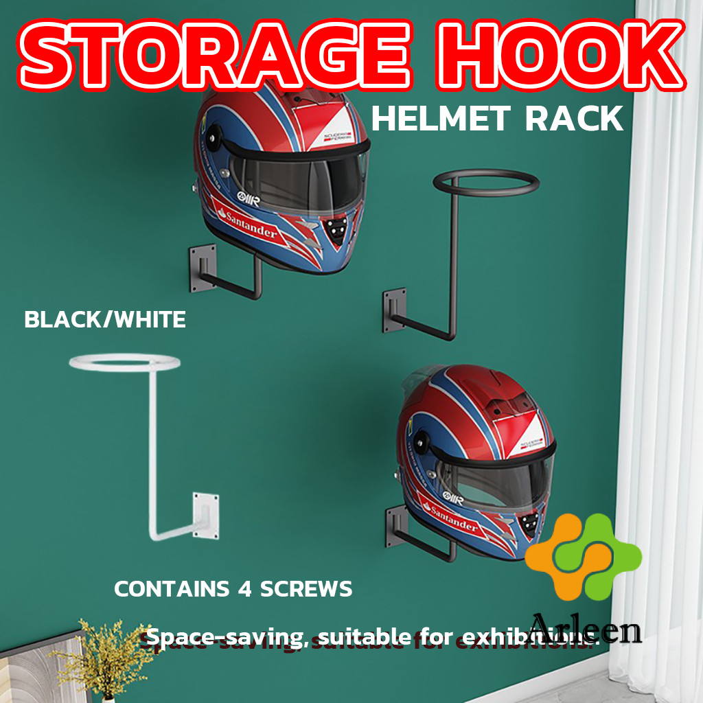 Arleen ที่แขวนหมวกกันน็อก 1 ชิ้น ที่เก็บหมวกกันน็อคมอเตอร์ไซค์ แบบติดผนัง Helmet racks