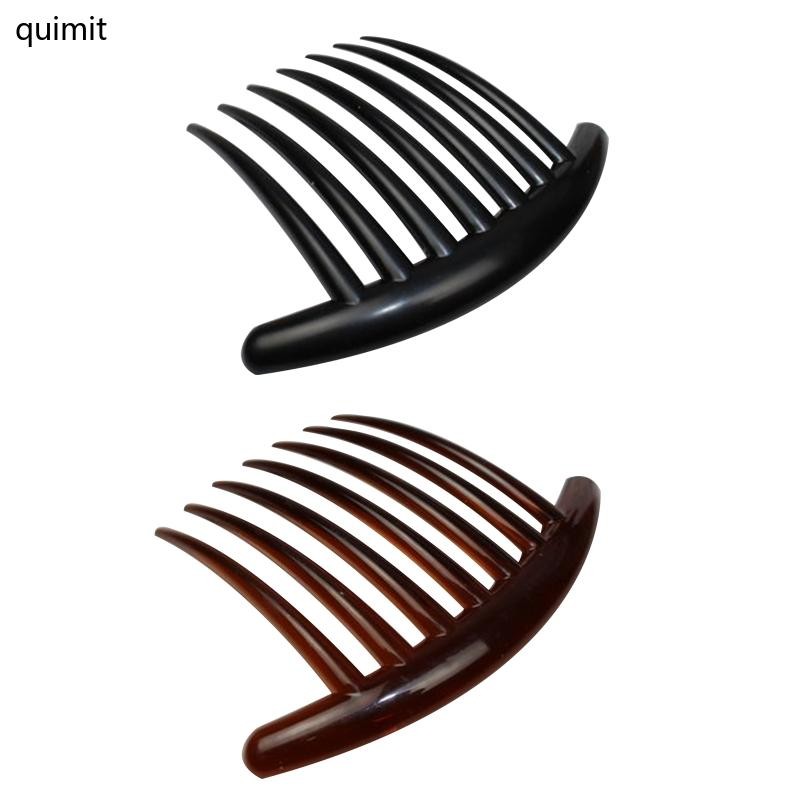 Quim กว้างฟันหวีผม French Twist Comb ผมด้านข้างหวีคลิปสําหรับผู้หญิงสาว