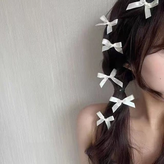 10ชิ้นชุดกิ๊บติดผมแฟชั่นเกาหลีใหม่สวยน่ารักเด็กสาวโบว์เล็กๆกิ๊บเรียบคลิปผมขาอุปกรณ์ผม