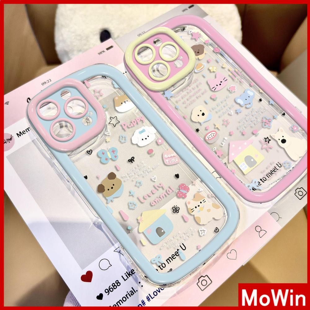 Mowin - เคส iPhone 16 Pro Max แบบใสเงาแวววาว Air Bag กันกระแทก TPU นุ่มป้องกันกล้อง ลาย Kitten Star 