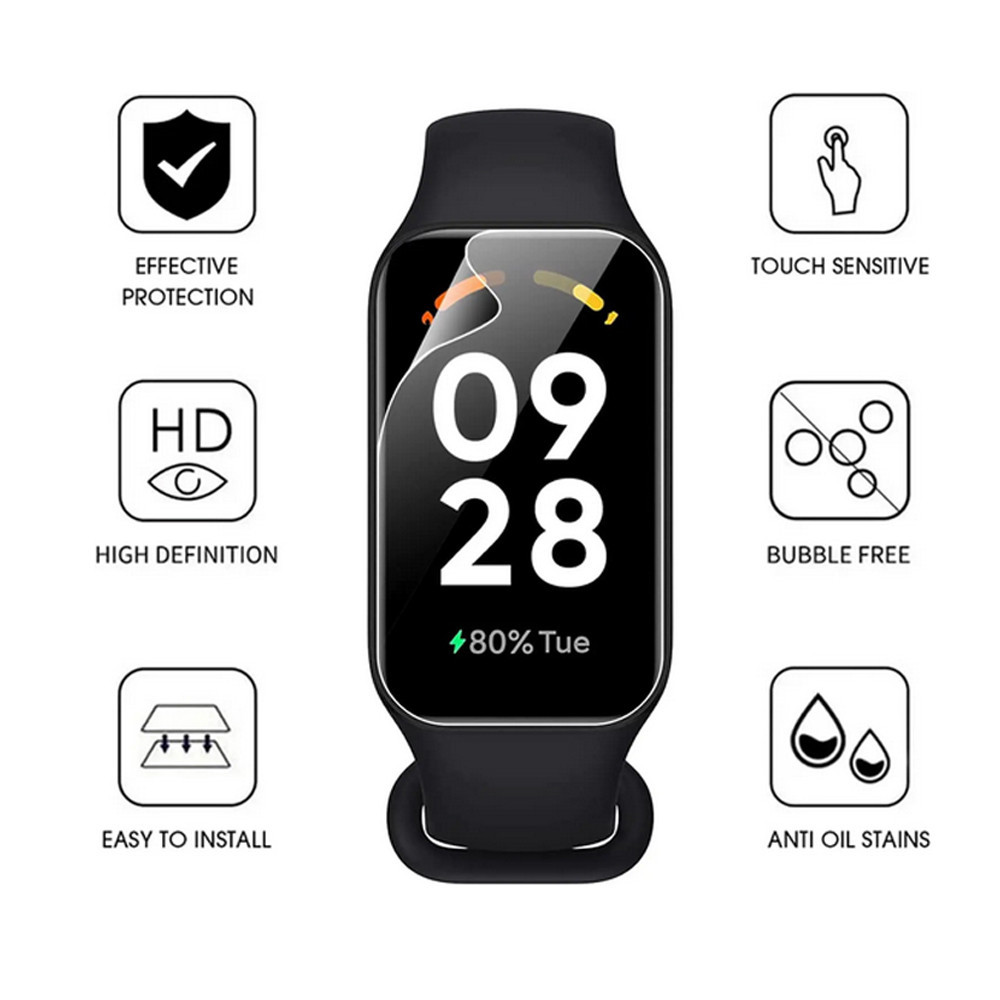 1 ชิ้นฟิล์มนุ่มป้องกันหน้าจอป้องกันรอยขีดข่วนสําหรับ Xiaomi Smart Band 8 9 Active Redmi Band 2 3
