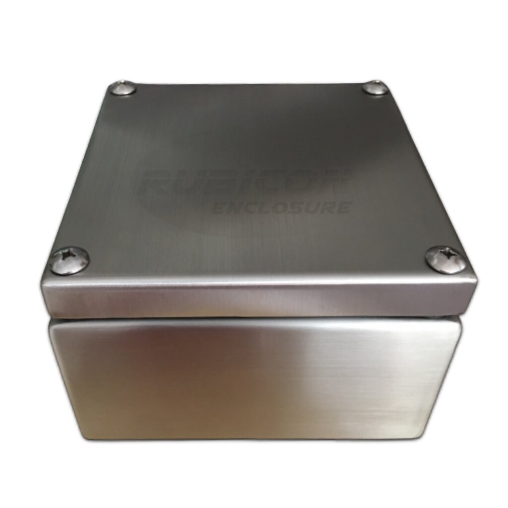 Junction Box Stainless RJ-01 Size: W150 x H150 x H100 mm. กล่องสแตนเลสกันน้ำ พร้อมแผ่นรองยึดอุปกรณ์ สแตนเลส 304 (SUS ...
