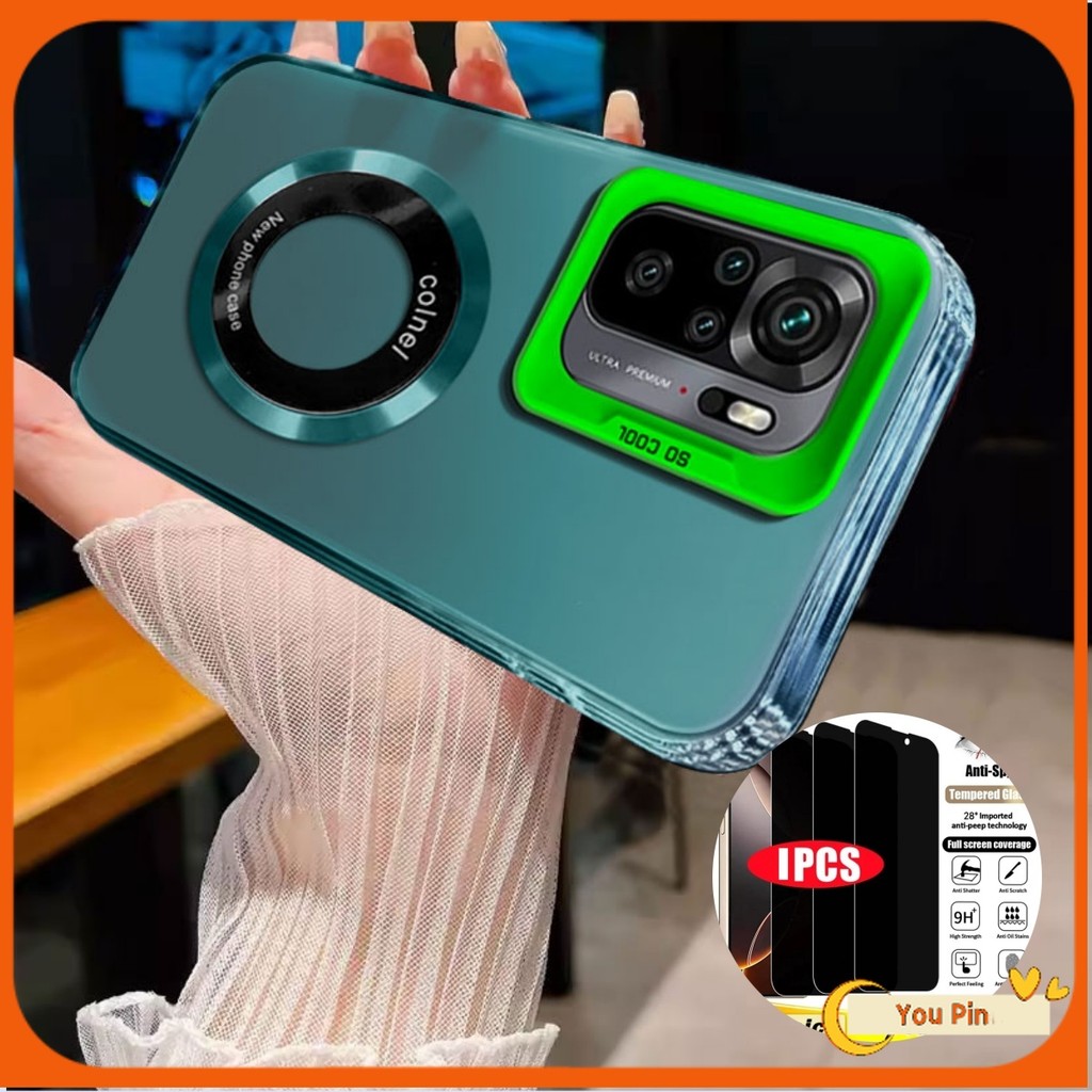 เคส + ฟิล์มกันรอยสําหรับ Redmi Note 10 10S Pro 4G Casing case เนื้อประณีตและหรูหราเคสโทรศัพท์ฝาครอบ