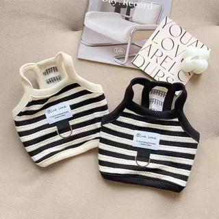 เสื้อผ้าสัตว์เลี้ยงสําหรับสุนัขและแมวพร้อมห่วงจูง - WholesaleTeddy Bear Striped Vest with INS Style สินค้ามาใหม่